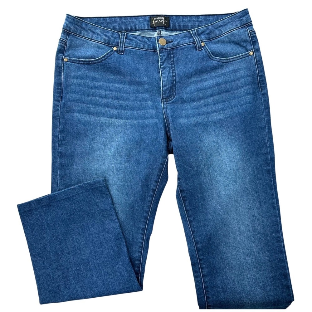 MEASURE MADE Straight Leg Jeans Mid-Rise Blue Stretch Denim Women's Size 36x25 - Picture 9 of 10